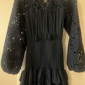 Aqua Black Lace Mini Dress